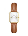 Rosefield horloge OWBLG-O85 Octagon XS White Light Brown Leather Gold