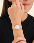 Rosefield horloge OWGSG-OV01 The Oval White MOP Steel Gold