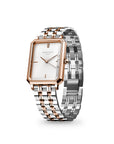 Rosefield horloge OWRSR-O64 Octagon XS White Sunray Steel Duotone Silver Rose gold