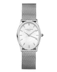 Rosefield horloge OWSMS-OV11 The Oval White MOP Mesh Silver