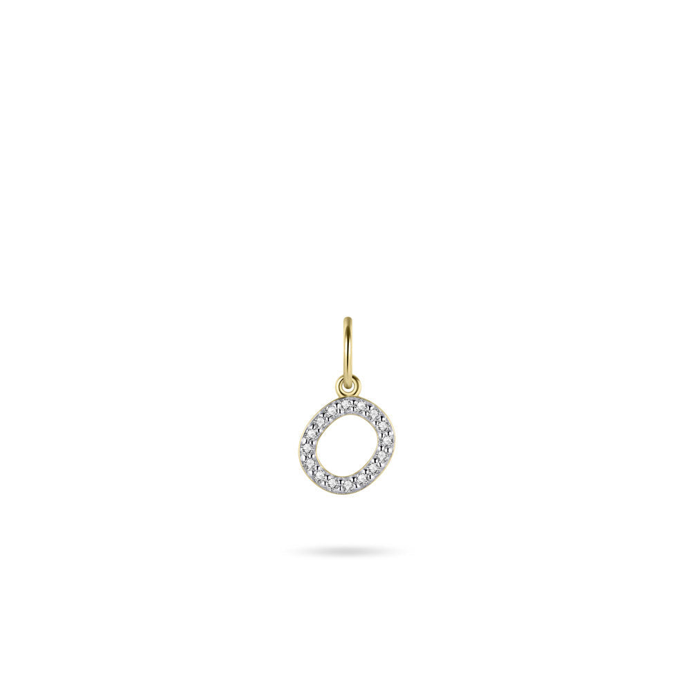 Gisser Hanger Zilver Geel Verguld Zirkonia Wit – P1080Y/O