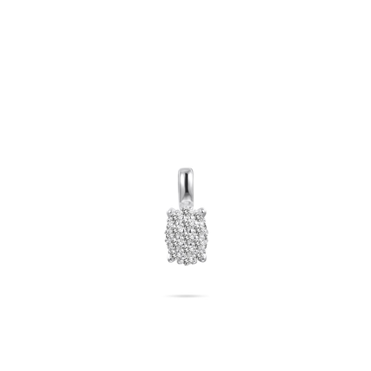 Gisser Hanger Zilver Gerhodineerd Zirkonia Wit – P1093