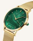 Rosefield horloge PEGMG-R10 Pearl Edit Emerald Mesh Gold - PansiteNederland.nl