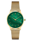 Rosefield horloge PEGMG-R10 Pearl Edit Emerald Mesh Gold - PansiteNederland.nl