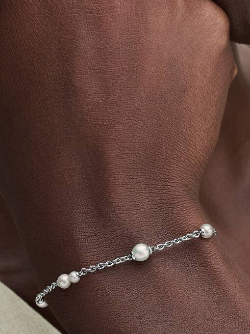 Pandora Behandelde Gecultiveerde Zoetwaterparel Schakelarmband zilver - 593172C01
