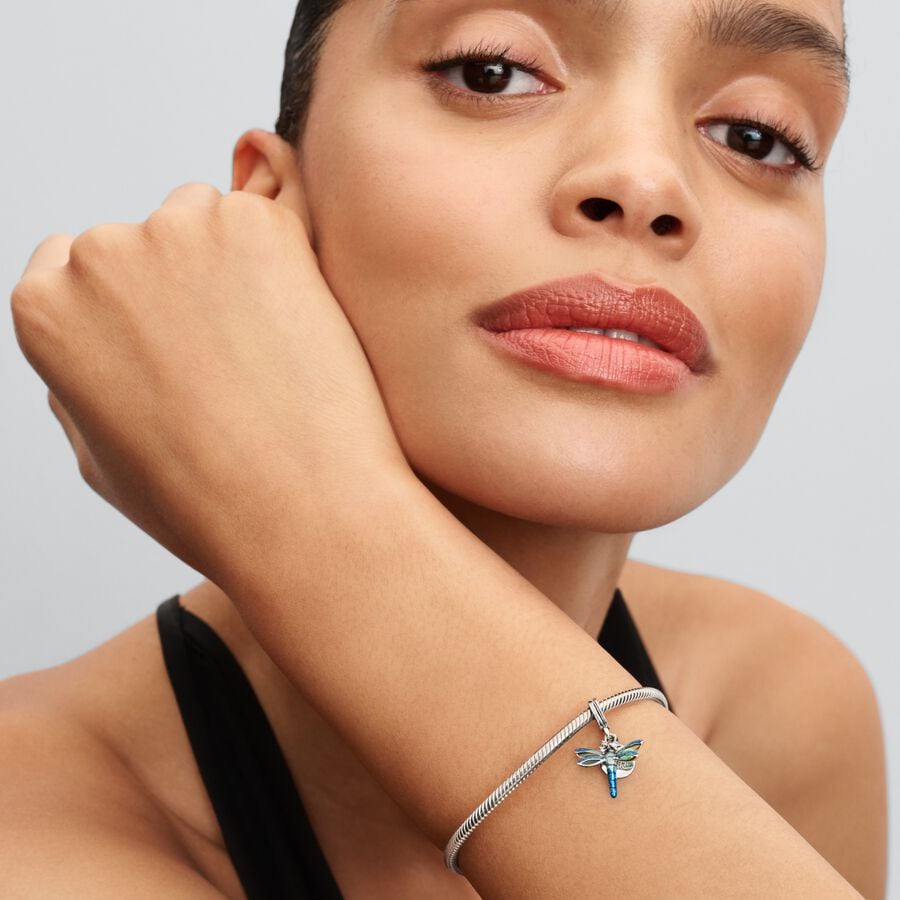 Pandora Dubbele hangende bedel met libel zilver - 793745C01