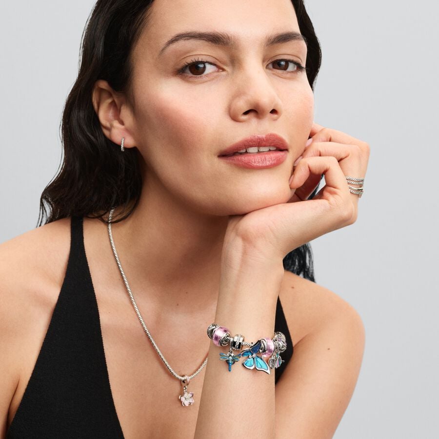 Pandora Dubbele hangende bedel met libel zilver - 793745C01