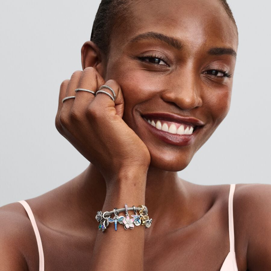 Pandora Dubbele hangende bedel met libel zilver - 793745C01