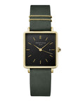 Rosefield horloge QBFGG-Q031 The Boxy Black Sunray Forest Green Gold - PansiteNederland.nl