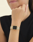 Rosefield horloge QMBG-Q025 The Boxy XS Black Steel Gold - PansiteNederland.nl