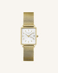Rosefield horloge QMWMG-Q039 The Boxy XS White Sunray Mesh Gold - PansiteNederland.nl