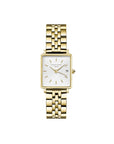 Rosefield horloge QMWSG-Q021 The Boxy XS White Sunray Steel Gold - PansiteNederland.nl