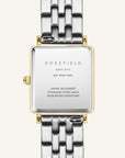 Rosefield horloge QMWSSG-Q023 The Boxy XS White Sunray Steel Silver Gold Duo - PansiteNederland.nl