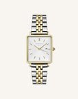 Rosefield horloge QVSGD-Q013 The Boxy White Sunray Silver Gold Duo - PansiteNederland.nl