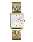Rosefield horloge QWSG-Q03 The Boxy White Sunray Mesh Gold - PansiteNederland.nl