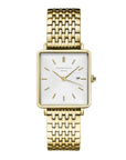 Rosefield horloge QWSG-Q09 The Boxy White Sunray Steel Gold - PansiteNederland.nl