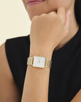 Rosefield horloge QWSG-Q09 The Boxy White Sunray Steel Gold - PansiteNederland.nl