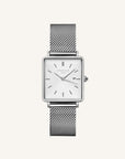 Rosefield horloge QWSS-Q02 The Boxy White Sunray Mesh Silver - PansiteNederland.nl
