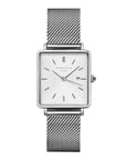 Rosefield horloge QWSS-Q02 The Boxy White Sunray Mesh Silver - PansiteNederland.nl