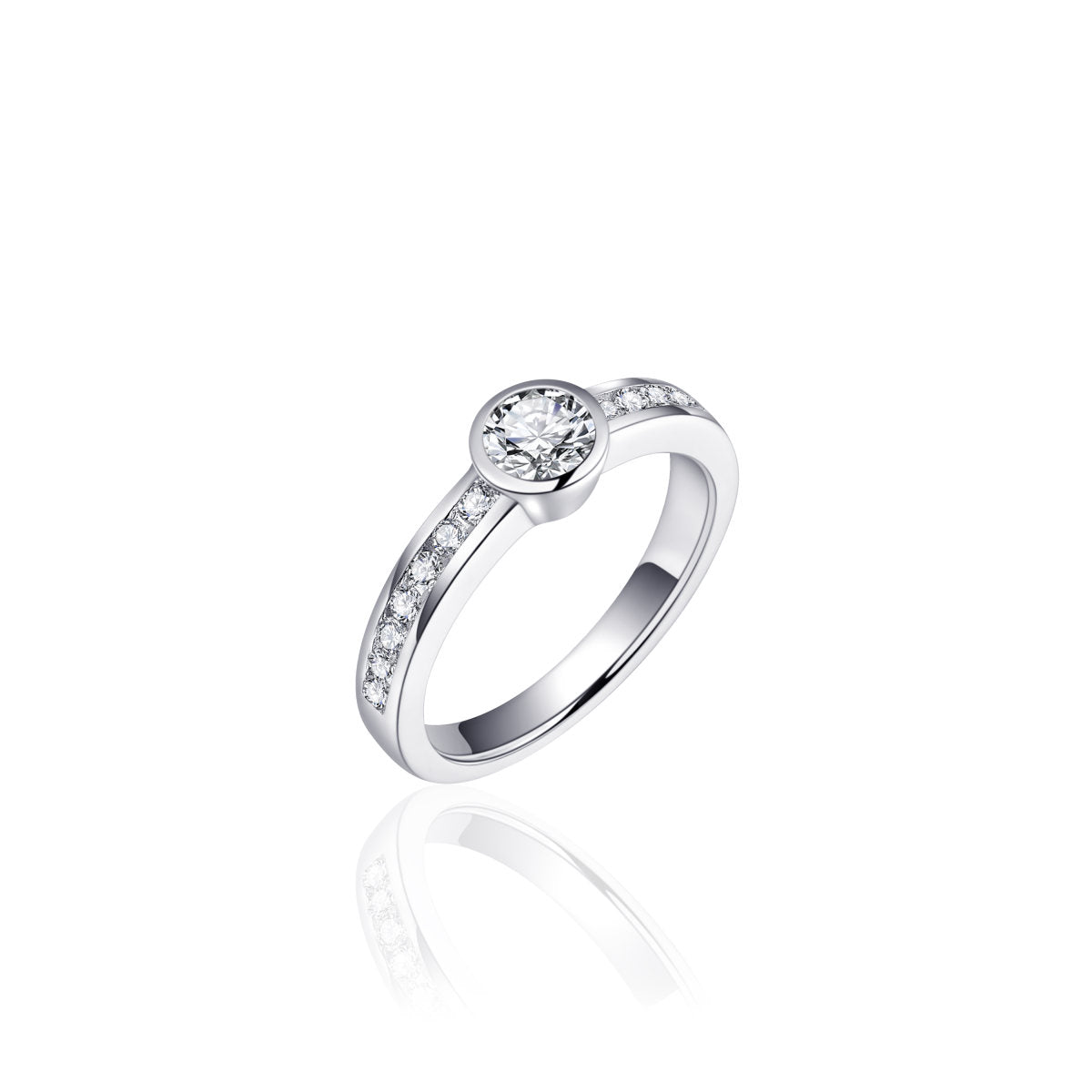 Gisser Ring Zilver Gerhodineerd Zirkonia Wit – R071