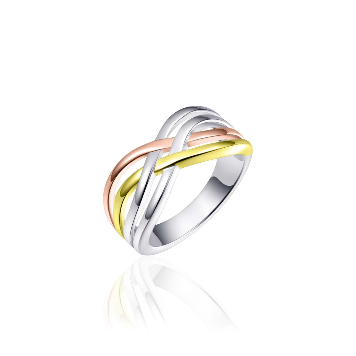 Gisser Ring Zilver Verguld Tricolor – R076T