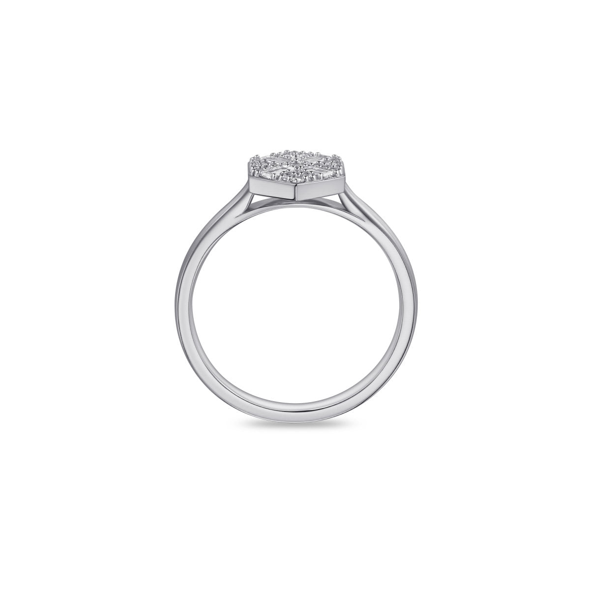 Gisser Ring Zilver Gerhodineerd Zirkonia Wit – R084 – foto 4