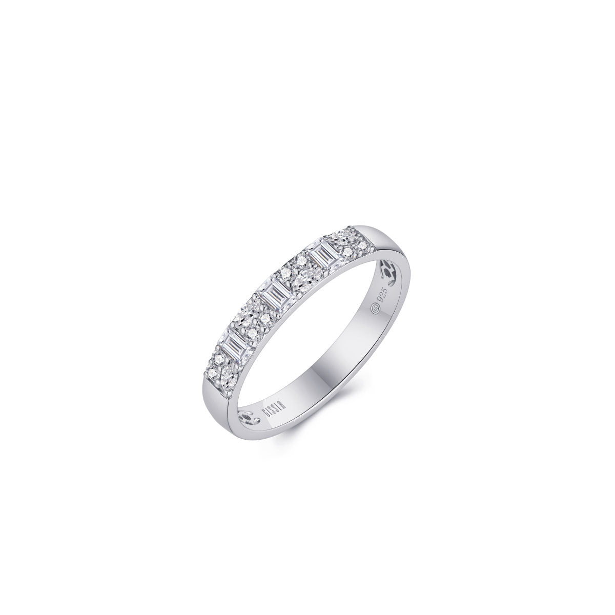 Gisser Ring Zilver Gerhodineerd Zirkonia Wit – R087