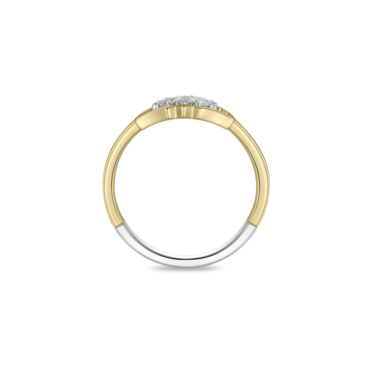 Gisser Ring Zilver Verguld Bicolor Zirkonia Wit – R089Y – foto 4