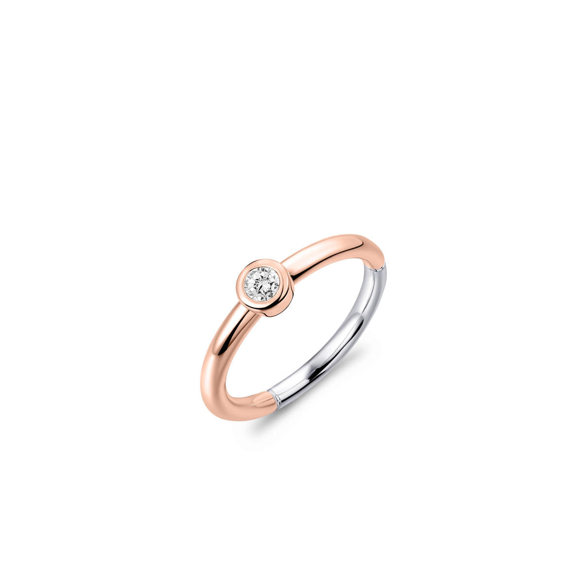 Gisser Ring Zilver Roséverguld Zirkonia Wit – R373R