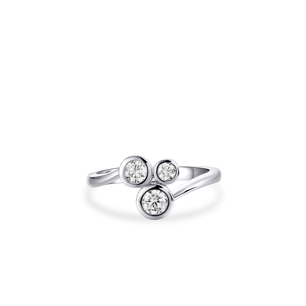 Gisser Ring Zilver Gerhodineerd Zirkonia Wit – R383 – foto 2