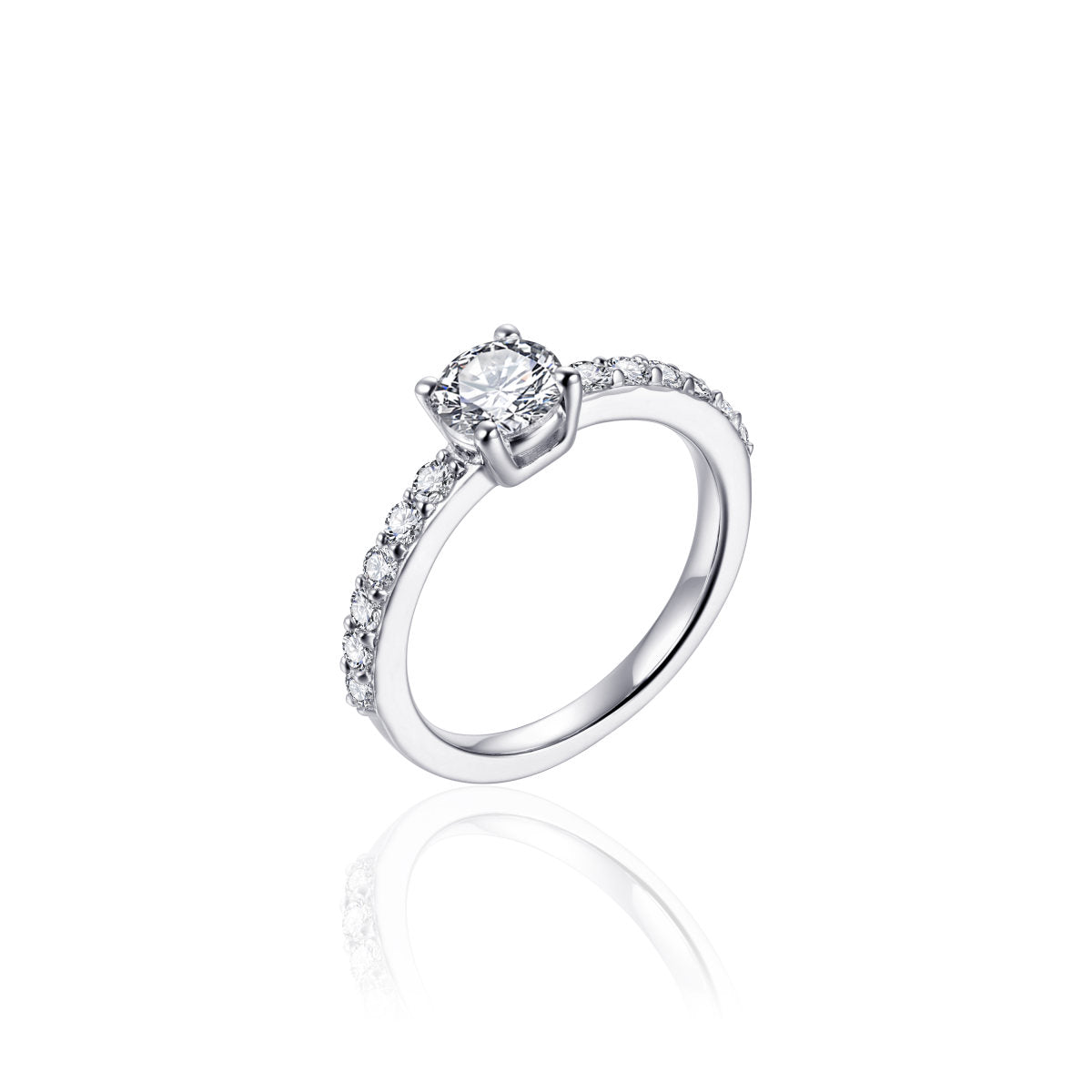 Gisser Ring Zilver Gerhodineerd Zirkonia Wit – R391