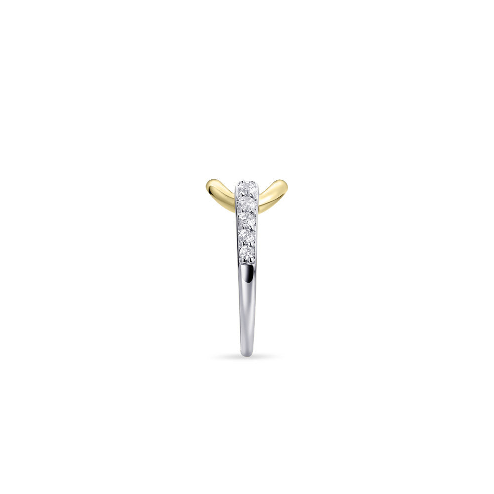 Gisser Ring Zilver Verguld Bicolor Zirkonia Wit – R407Y – foto 3