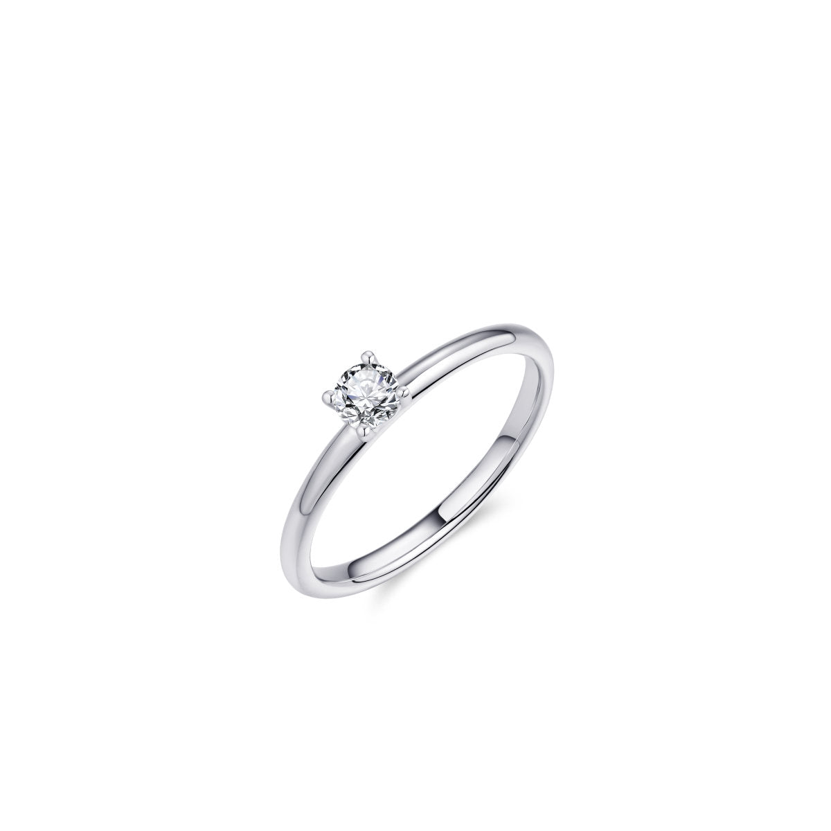 Gisser Ring Zilver Gerhodineerd Zirkonia Wit – R413