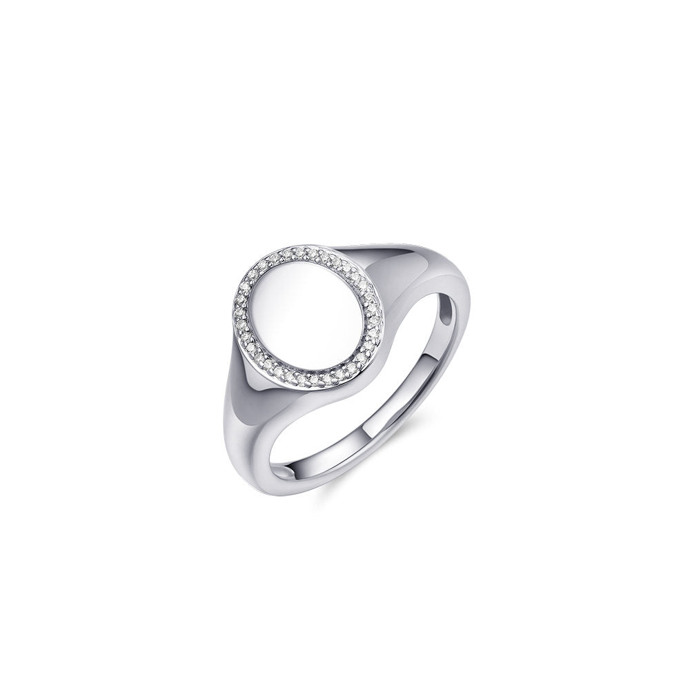 Gisser Ring Zilver Gerhodineerd Zirkonia Wit – R423