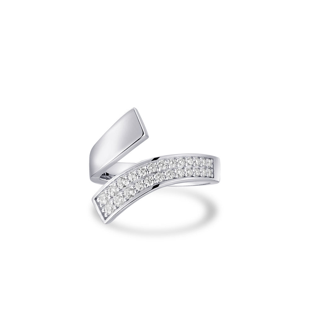 Gisser Ring Zilver Gerhodineerd Zirkonia Wit – R427 – foto 2