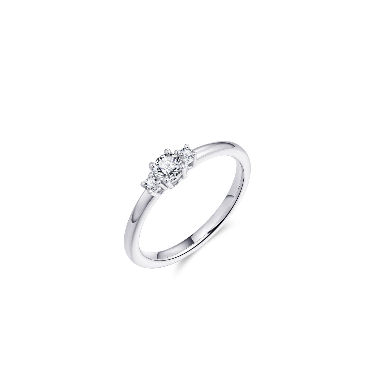 Gisser Ring Zilver Gerhodineerd Zirkonia Wit – R441