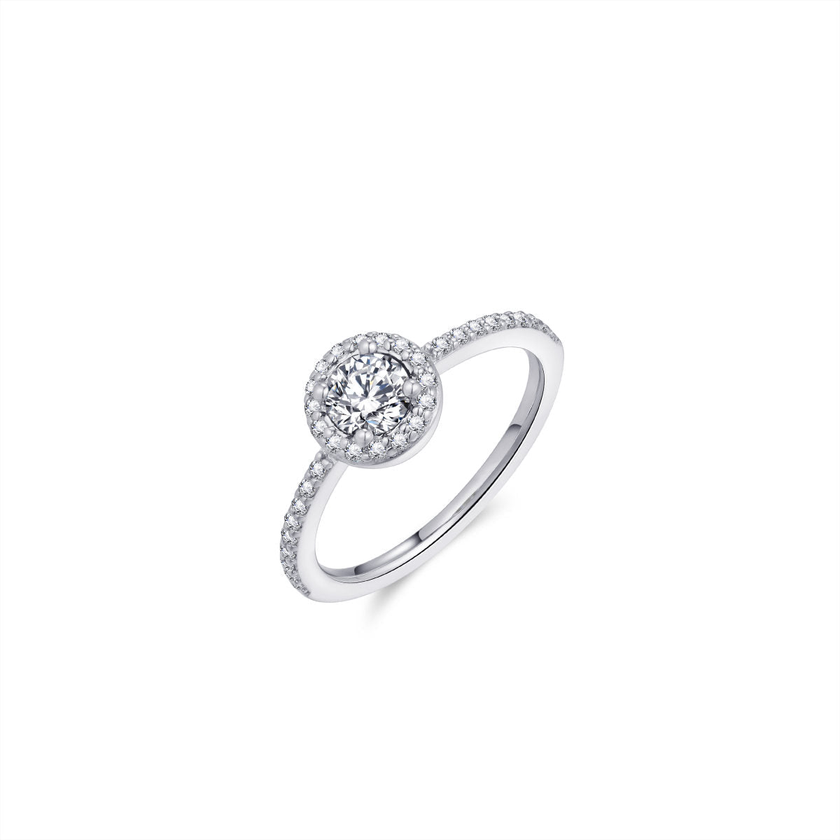 Gisser Ring Zilver Gerhodineerd Zirkonia Wit – R446