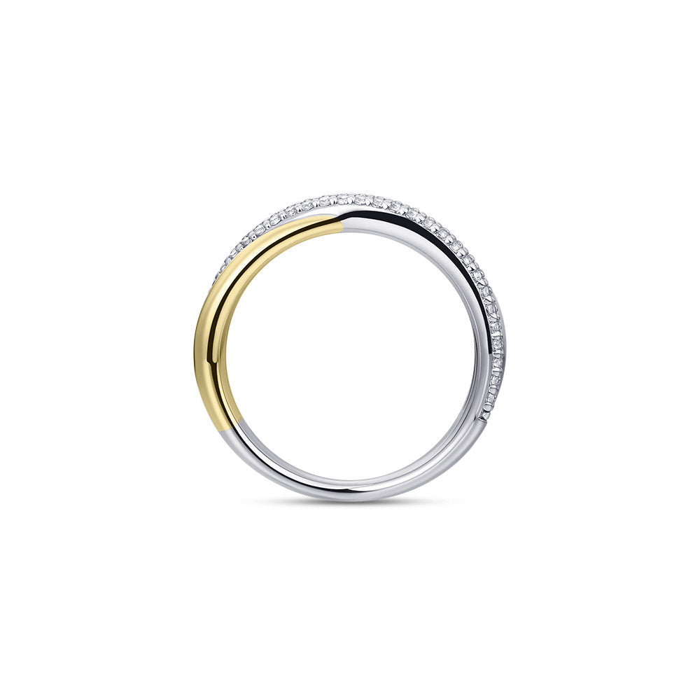 Gisser Ring Zilver Geel Verguld Zirkonia Wit – R453Y – foto 4