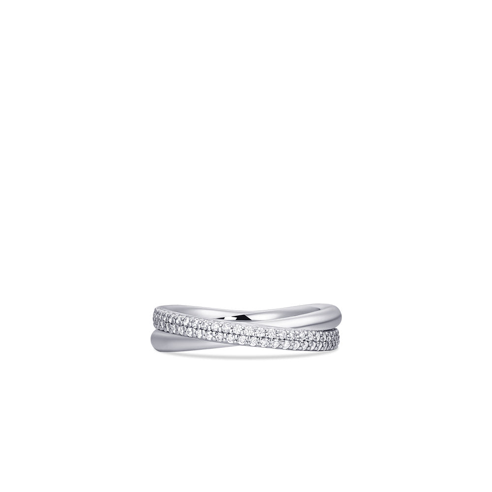 Gisser Ring Zilver Gerhodineerd Zirkonia Wit – R453 – foto 2