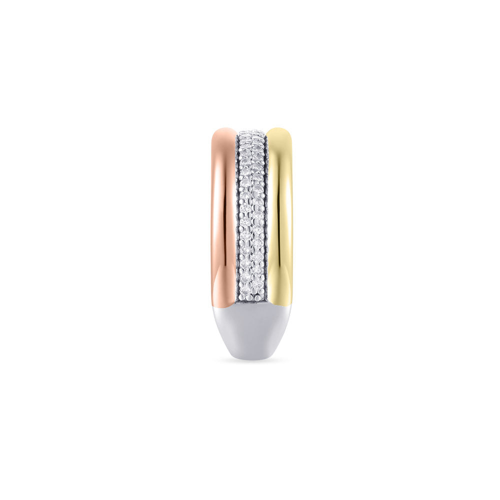 Gisser Ring Zilver Verguld Tricolor Zirkonia Wit – R457T – foto 3
