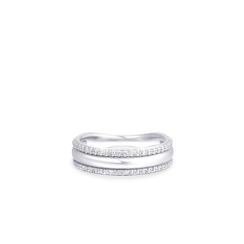 Gisser Ring Zilver Gerhodineerd Zirkonia Wit – R458 – foto 2
