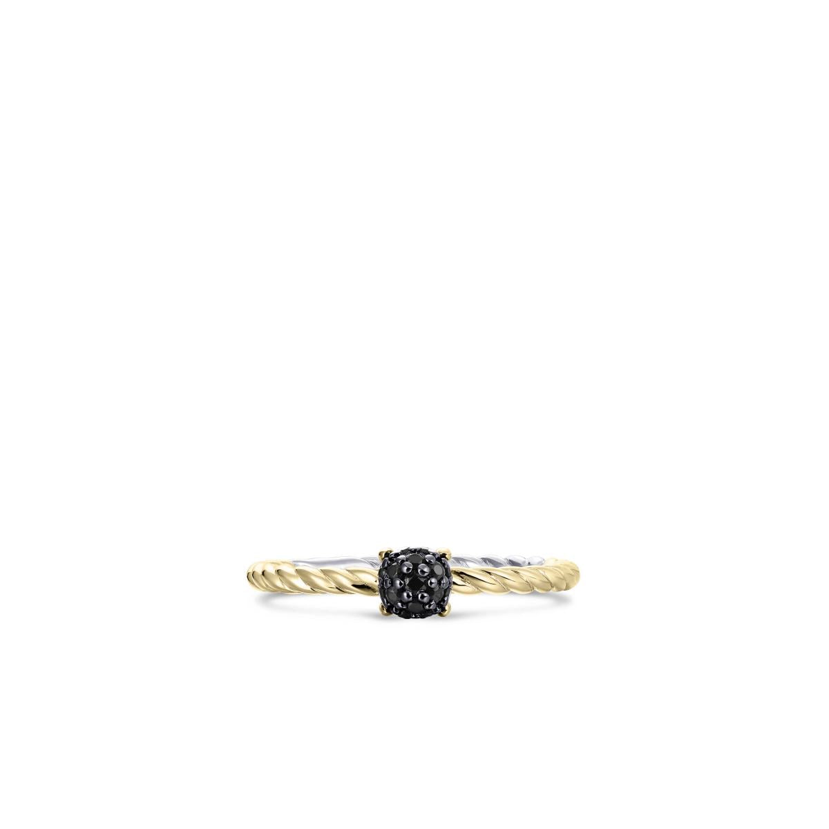 Gisser Ring Zilver Geel Verguld Zirkonia Zwart – R469YZ – foto 2
