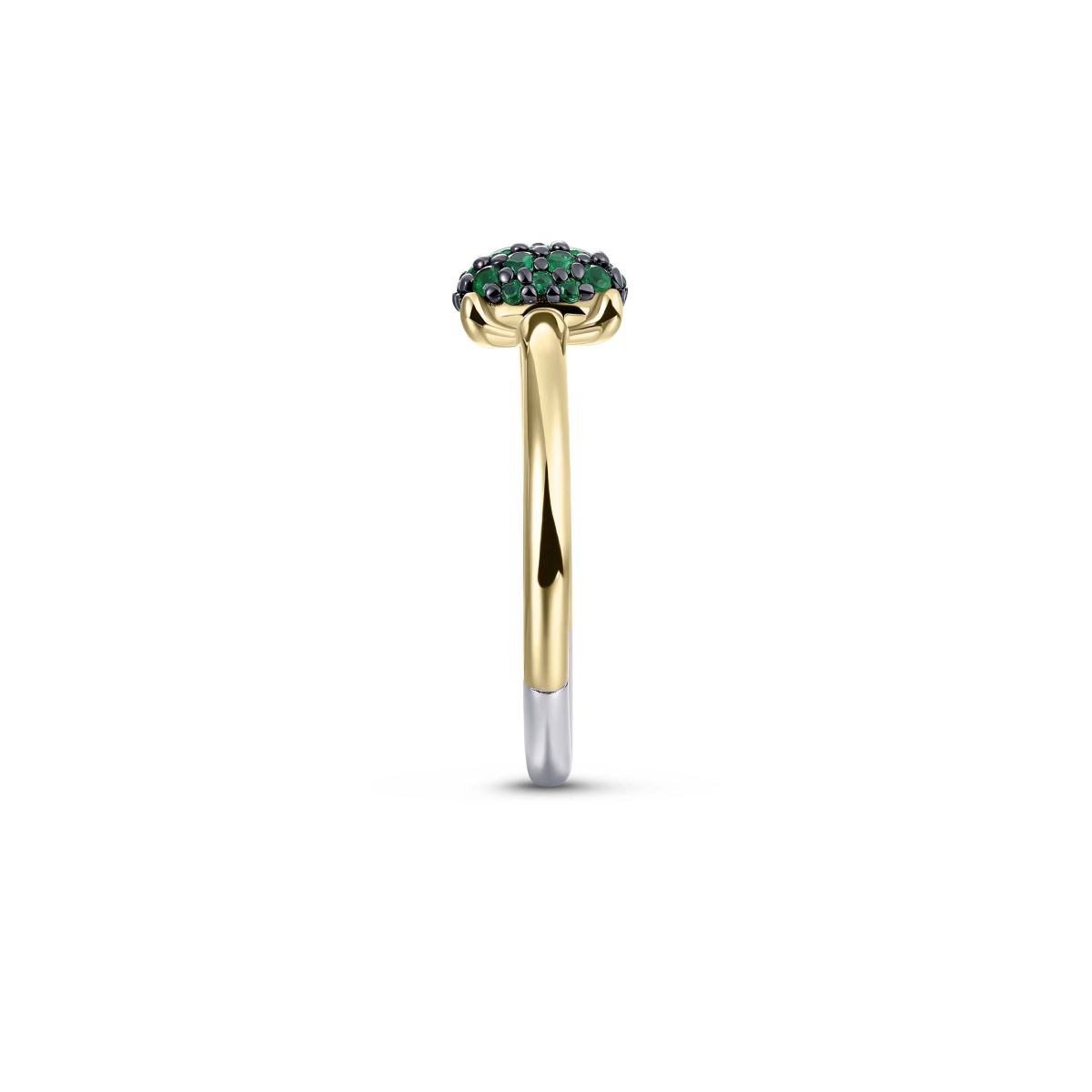 Gisser Ring Zilver Geel Verguld Zirkonia Groen – R470YG – foto 3