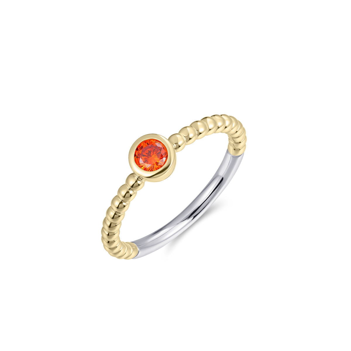 Gisser Ring Zilver Geel Verguld Zirkonia Oranje – R477YO