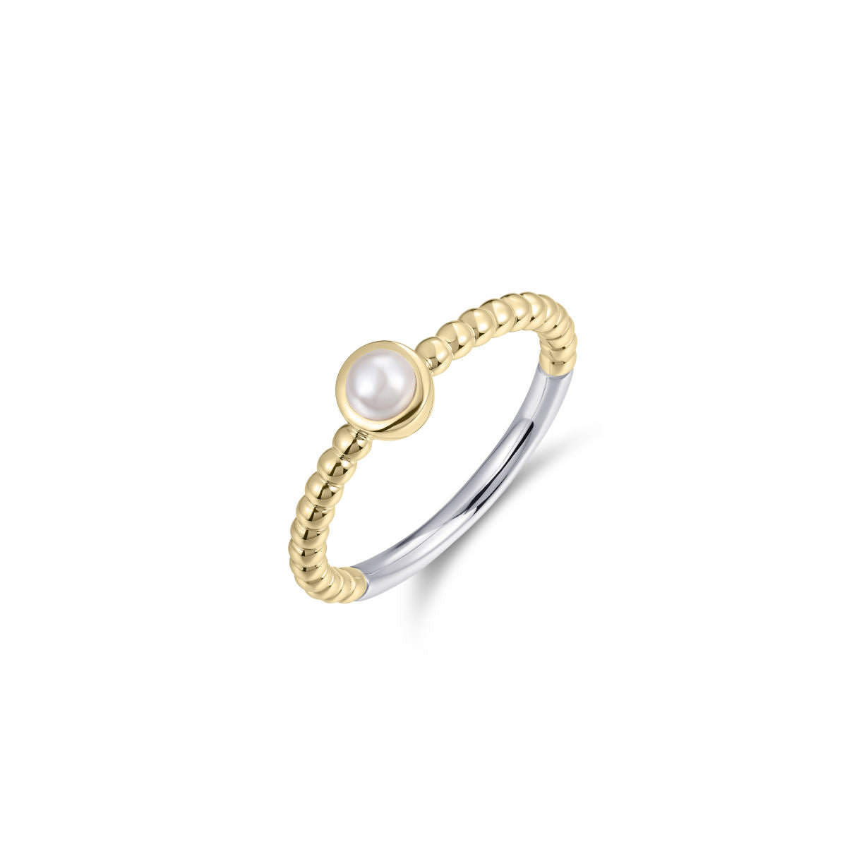 Gisser Ring Zilver Geel Verguld Schelpparel Wit – R477YWP