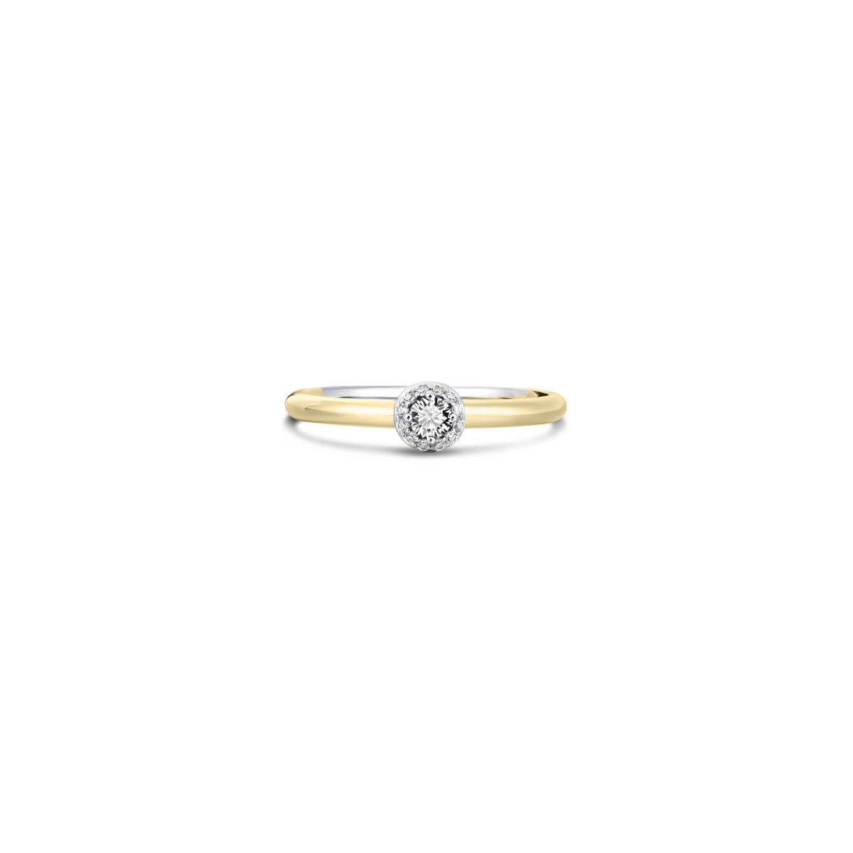 Gisser Ring Zilver Geel Verguld Zirkonia Wit – R486Y – foto 2