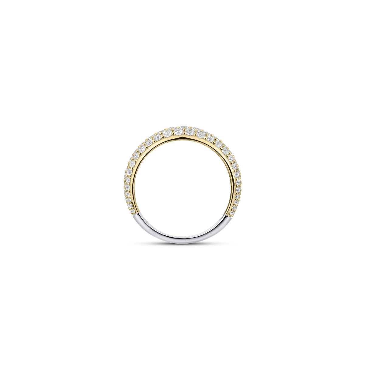 Gisser Ring Zilver Geel Verguld Zirkonia Wit – R488Y – foto 4