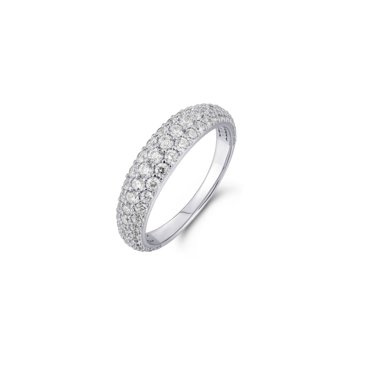 Gisser Ring Zilver Gerhodineerd Zirkonia Wit – R488
