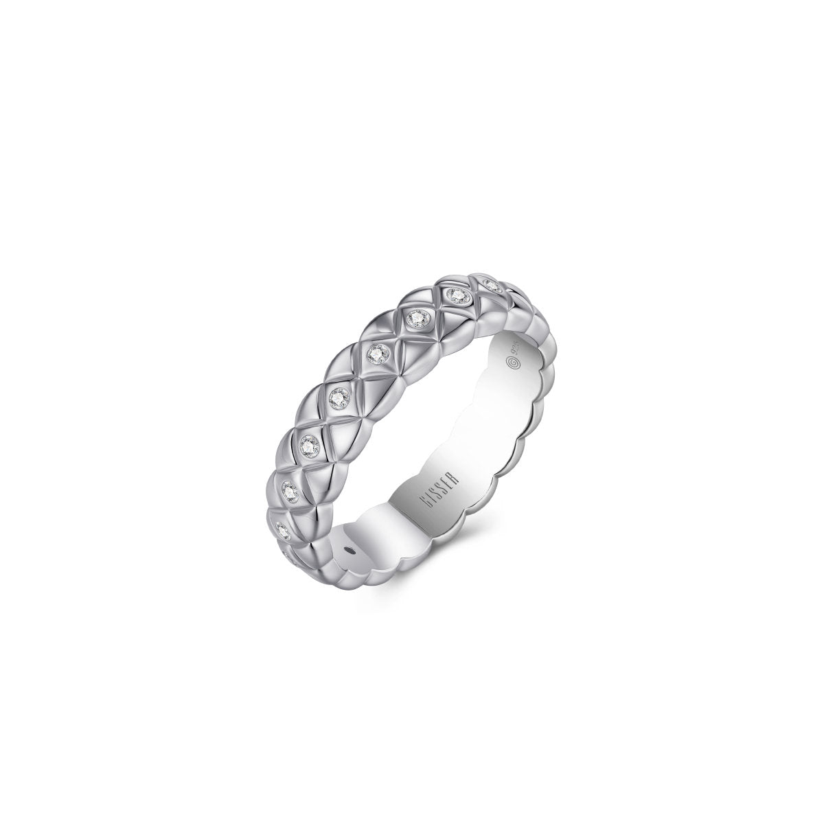 Gisser Ring Zilver Gerhodineerd Zirkonia Wit – R491