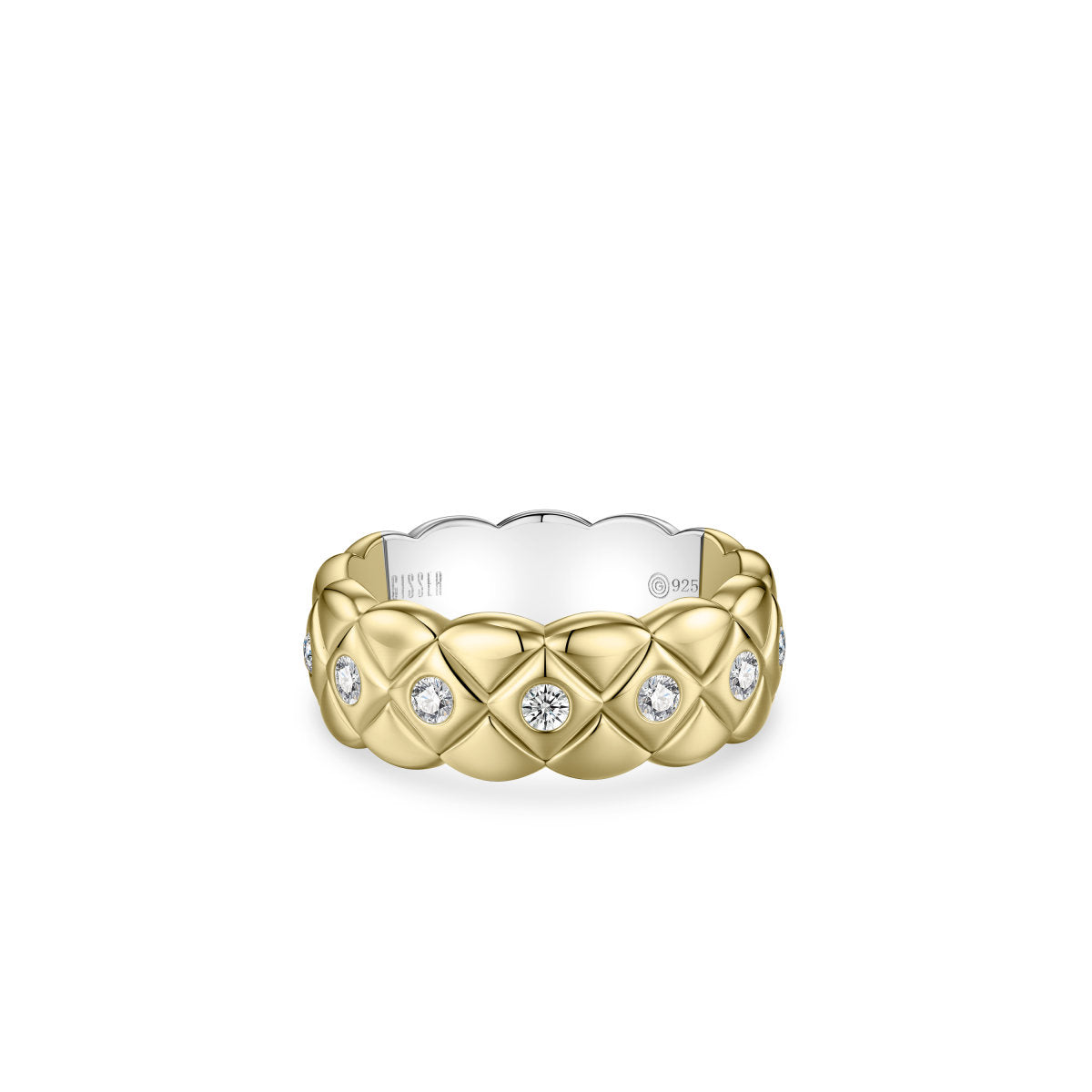 Gisser Ring Zilver Verguld Bicolor Zirkonia Wit – R492Y – foto 2